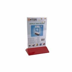 Kệ mica 2 mặt Enter E18 100x150mm đế màu, Kệ menu nhà hàng, Standee mica để bàn, Bảng quét mã QR Code (20)
