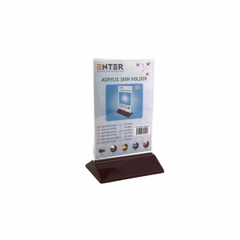 Kệ mica 2 mặt Enter E18 100x150mm đế màu, Kệ menu nhà hàng, Standee mica để bàn, Bảng quét mã QR Code (20)