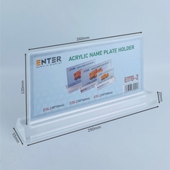 Kệ mica 2 mặt Enter E17B 26x12cm đế mica 29x5.5cm dày 20mm, Biển chức danh quân đội, Kệ chức vụ (10)