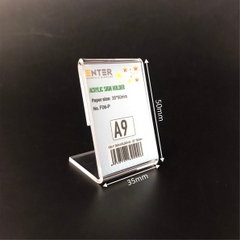 Kệ mica 1 mặt Enter F06-P 35x50mm A9 đứng, Kệ menu chữ L, Khung thông tin sản phẩm, Khung bảng giá, Kệ trưng bày để bàn (20)