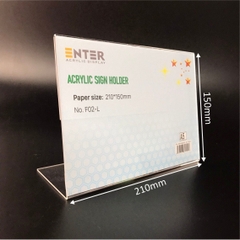 Kệ mica 1 mặt Enter F02-L 210x150mm A5 ngang, Kệ menu chữ L, Khung thông tin sản phẩm, Khung bảng giá, Kệ trưng bày để bàn (20)