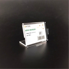 Kệ mica 1 mặt Enter F06-L 50x35mm A9 ngang, Kệ menu chữ L, Khung thông tin sản phẩm, Khung bảng giá, Kệ trưng bày để bàn (20)