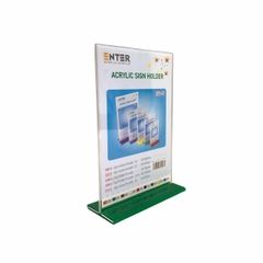 Kệ mica 2 mặt Enter E07-U 150x210mm đế lùa uốn bằng A5 đứng, Kệ menu nhà hàng, Standee mica để bàn, Bảng quét mã QR Code (20)