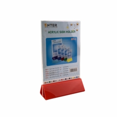 Kệ mica 2 mặt Enter E07-A 150x210mm đế lùa uốn chân chữ A, Kệ menu nhà hàng, Standee mica để bàn, Bảng quét mã QR Code (20)