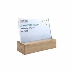 Kệ mica 1 mặt đế gỗ Enter FG-05 90x55mm, Kệ thông tin sản phẩm, Standee mica để bàn, Bảng quét mã QR Code (20)
