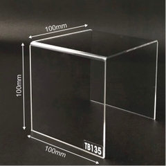 Kệ trưng bày mica 3 mặt uốn Enter TB135 100x100x100mm mica dày 3mm, Kệ livestream, Kệ mica chữ U trong suốt để đồ đa năng (20)