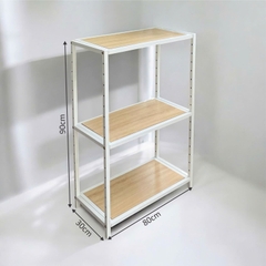 Kệ sắt 3 tầng Enter KG8090-3 80x30x90cm, Kệ đa năng nâng hạ tầng, Kệ sắt tầng gỗ, Giá sắt