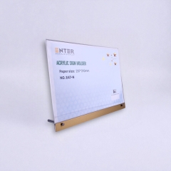 Kệ mica 1 mặt Enter E47-N 300x210mm liên kết bulon A4 ngang, Kệ menu nhà hàng, Standee mica để bàn, Bảng quét mã QR Code