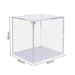Hộp mica Enter BOX301 80x80x80mm dày 2mm đế 3mm, lắp ráp, Hộp trưng bày mô hình, Hộp mica trong chống bụi