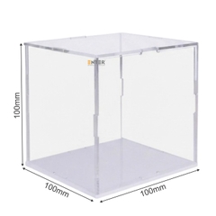 Hộp mica Enter BOX302 100x100x100mm dày 2mm đế 3mm, lắp ráp, Hộp trưng bày mô hình, Hộp mica trong chống bụi