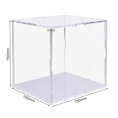 Hộp mica Enter BOX304 150x150x150mm dày 2mm đế 3mm, lắp ráp, Hộp trưng bày mô hình, Hộp mica trong chống bụi