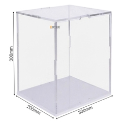 Hộp mica Enter BOX307 300x200x300mm dày 3mm đế 3mm, lắp ráp, Hộp trưng bày mô hình, Hộp mica trong chống bụi