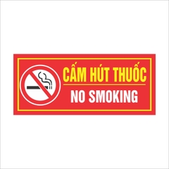 Bảng Cấm lửa, Cấm hút thuốc tôn 37x16cm