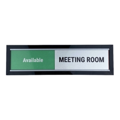 Bảng khung nhôm lùa M71 75x260mm, Biển tên phòng khay trượt thay đổi trạng thái