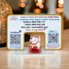 Bảng quét mã QR 30x20cm mèo thần tài