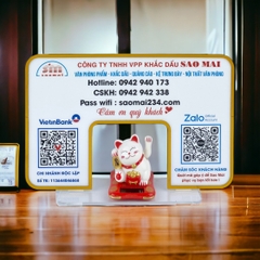 Bảng quét mã QR 30x20cm mèo thần tài