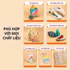 Bút lông màu Deli HM166 (12), Acrylic Marker, Văn phòng phẩm