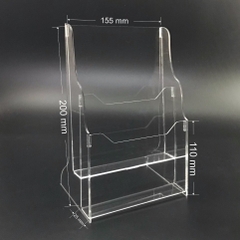 Kệ mica nhiều giấy 2 ngăn Enter C05-3 150x210mm A5 đứng 3mm, Khay đựng giấy, Hộc đựng tờ rơi