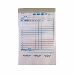 Hóa đơn bán lẻ NY 13x20cm 2 liên 50 bộ (10/100)