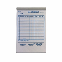 Hóa đơn bán lẻ NY 13x20cm 3 liên 33 bộ có đế (10/100)