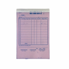Hóa đơn bán lẻ NY 13x20cm 3 liên 33 bộ có đế (10/100)