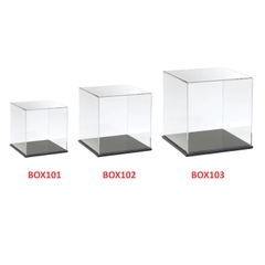 Hộp mica Enter BOX102 15x15x15cm mica dày 2mm, đế đen 5mmx2 vuông, Hộp trưng bày mô hình, Hộp mica trong chống bụi
