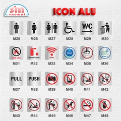 Icon Alu 95x95mm bạc xước