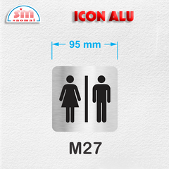 Icon Alu 95x95mm bạc xước