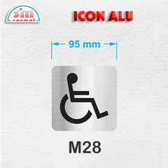 Icon Alu 95x95mm bạc xước