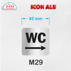 Icon Alu 95x95mm bạc xước
