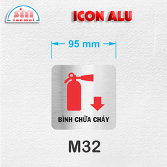 Icon Alu 95x95mm bạc xước