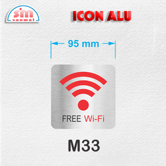 Icon Alu 95x95mm bạc xước