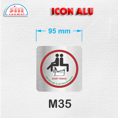 Icon Alu 95x95mm bạc xước