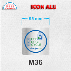Icon Alu 95x95mm bạc xước