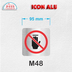 Icon Alu 95x95mm bạc xước