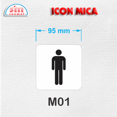 Icon mica 95x95mm trắng
