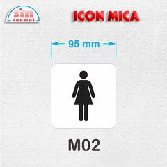 Icon mica 95x95mm trắng