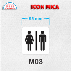 Icon mica 95x95mm trắng