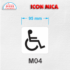 Icon mica 95x95mm trắng