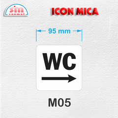 Icon mica 95x95mm trắng