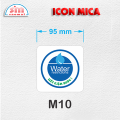 Icon mica 95x95mm trắng