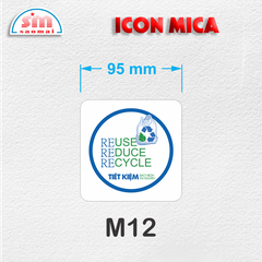 Icon mica 95x95mm trắng