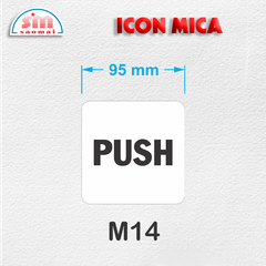 Icon mica 95x95mm trắng