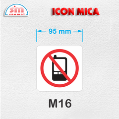 Icon mica 95x95mm trắng
