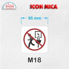 Icon mica 95x95mm trắng