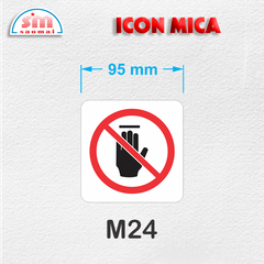 Icon mica 95x95mm trắng