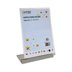 Kệ mica 1 mặt Enter E53 150x210mm đế nhôm A5 đứng