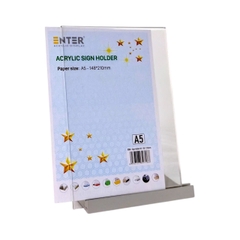 Kệ mica 1 mặt Enter E53 150x210mm đế nhôm A5 đứng