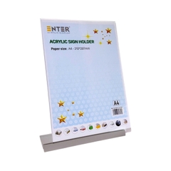 Kệ mica 1 mặt Enter E55 210x297mm đế nhôm A4 đứng