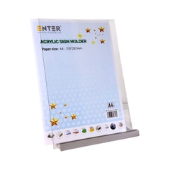 Kệ mica 1 mặt Enter E55 210x297mm đế nhôm A4 đứng